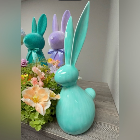 Other - Large Metal Easter Bunny Decor – 12” Glossy Spring Figurine (Assorted)